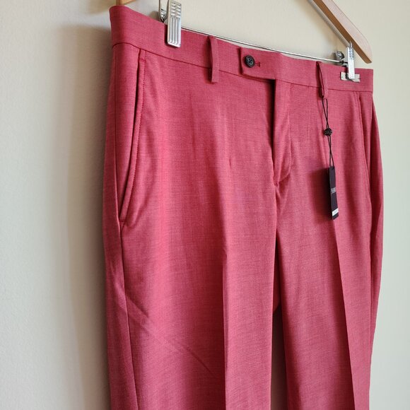 35x30 Rose Pink Pants New Jos A Bank Skinny Fit Pant Polyester Nwt Mens Magenta - Picture 11 of 17
